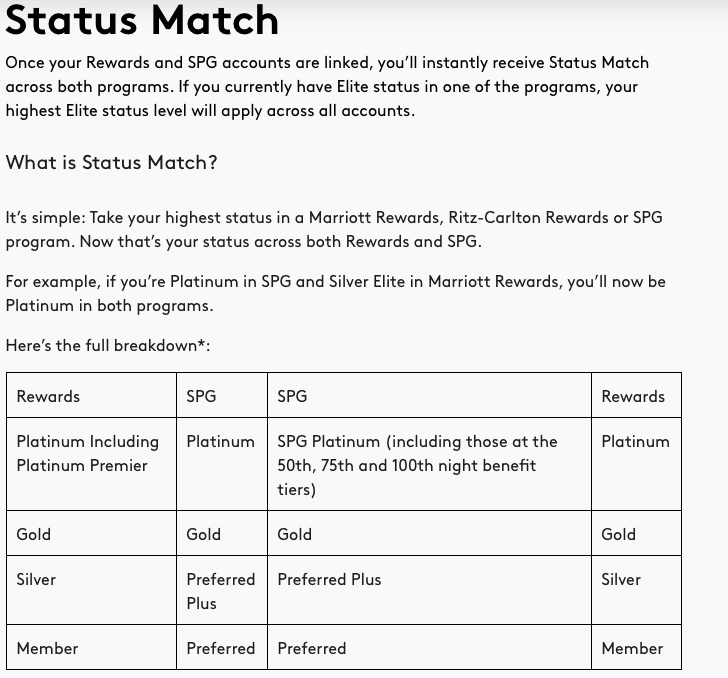 Spg Marriott Status Match Chart