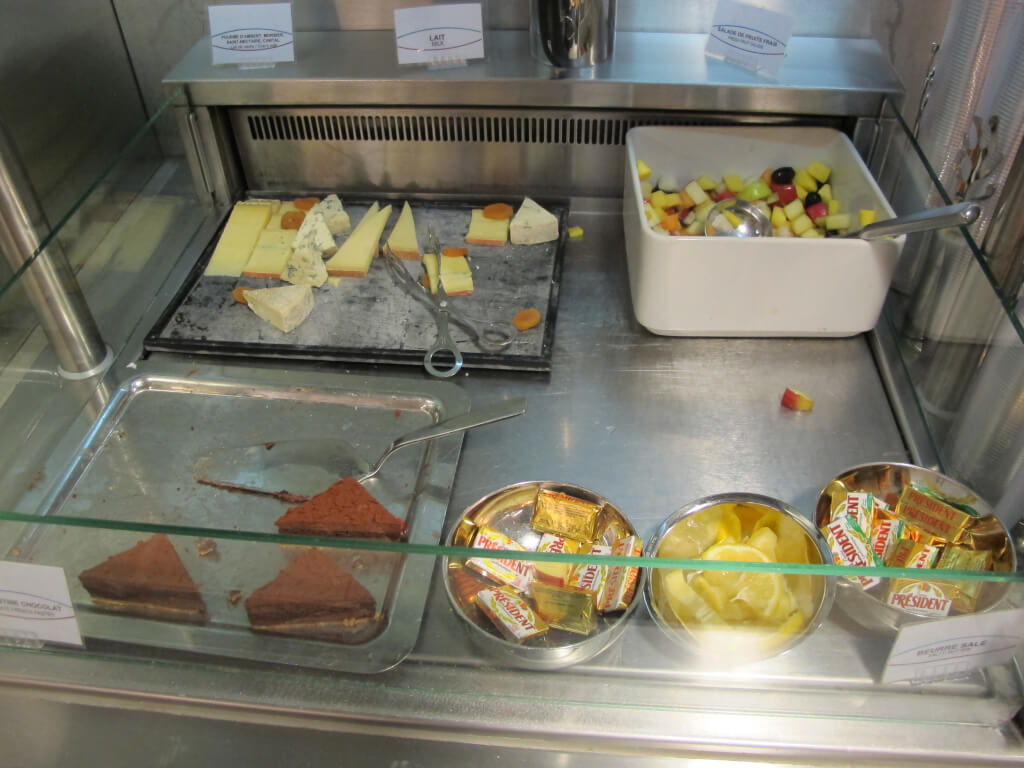 Cheese and Desserts at the Air France Paris CDG Airport Salon Lounge