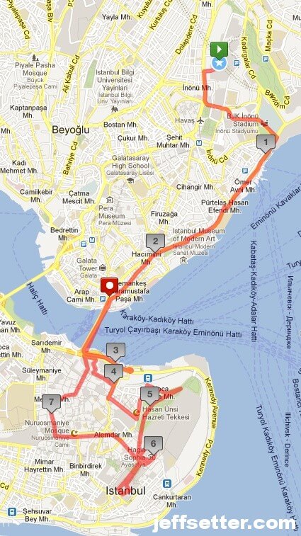 Our Istanbul Walking Tour Map