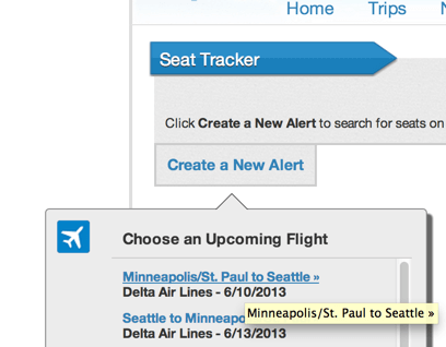 TripIt Pro Seat Tracker