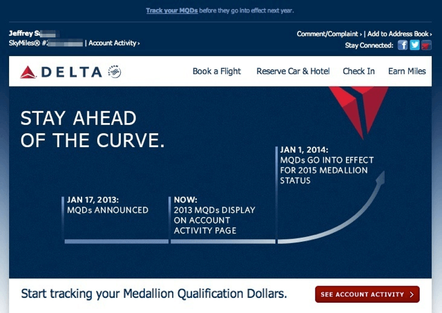 Delta Medallion Qualifying Dollars (MQDs) and Rollover Miles Don't Mix