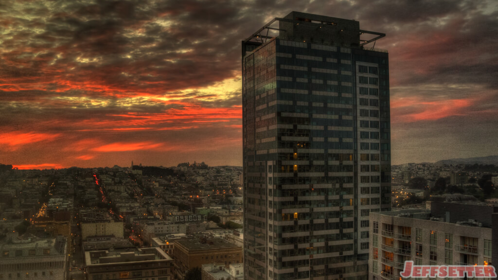 Sunset on a San Francisco Skyscraper