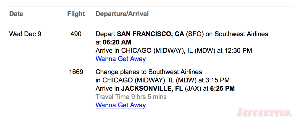 Southwest Flight Info