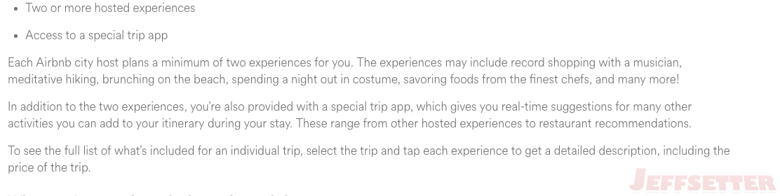 City Hosts answer for the FAQ "What is included?"