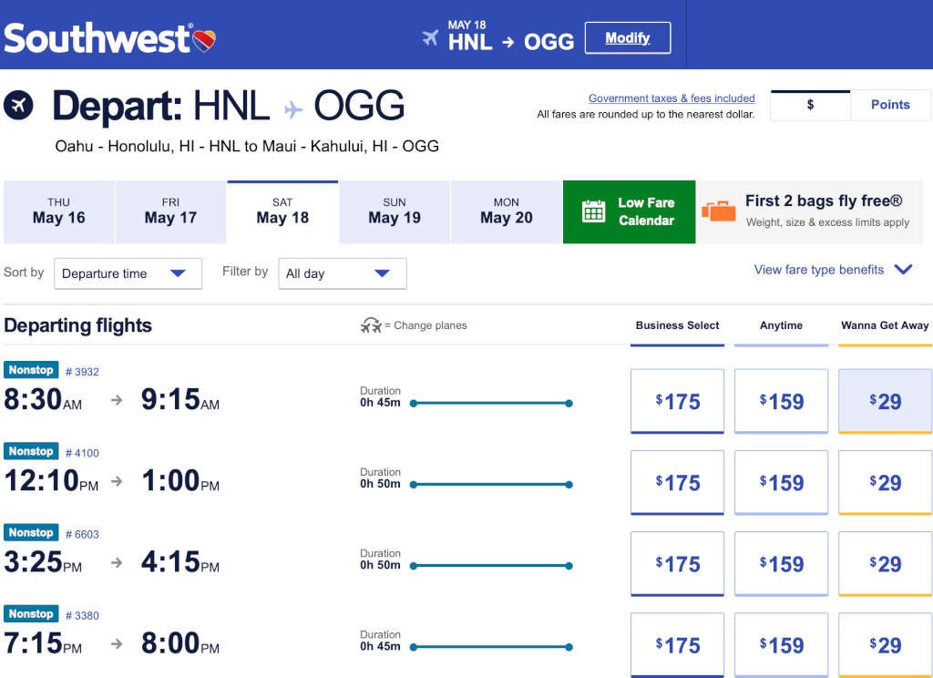 Analysis of the Southwest Airlines Hawaii Launch