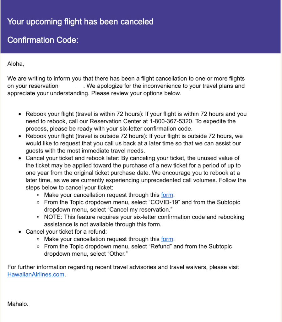 My Airline Pandemic Cancelation Experiences