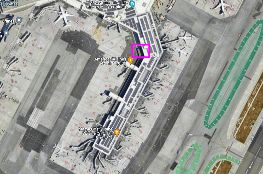 Alaska Lounge SFO Location Map