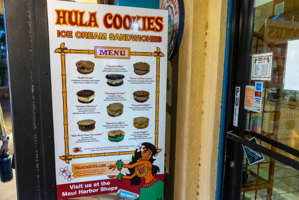 Hula Cookies Ice Cream Sandwiches menu