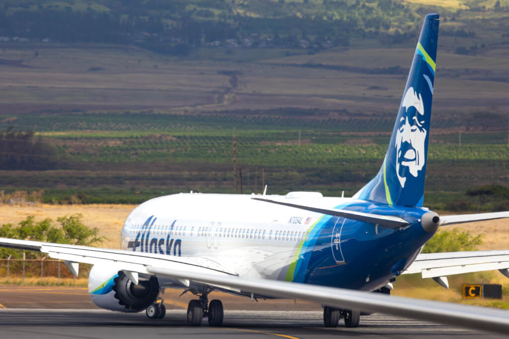 Alaska Air Boeing 737 MAX9 at Kahului Airport