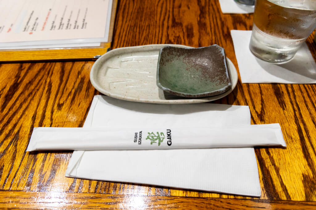 Sushi Izakaya Gaku place setting