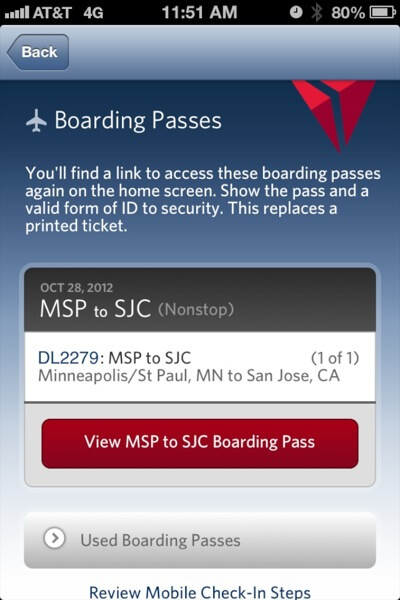 Confirmed Boarding Pass Direct to San Jose