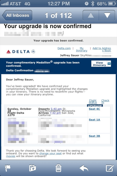 Delta Upgrade Confirmation