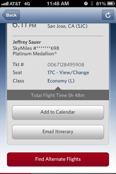 Find Alternate Flights from your Phone