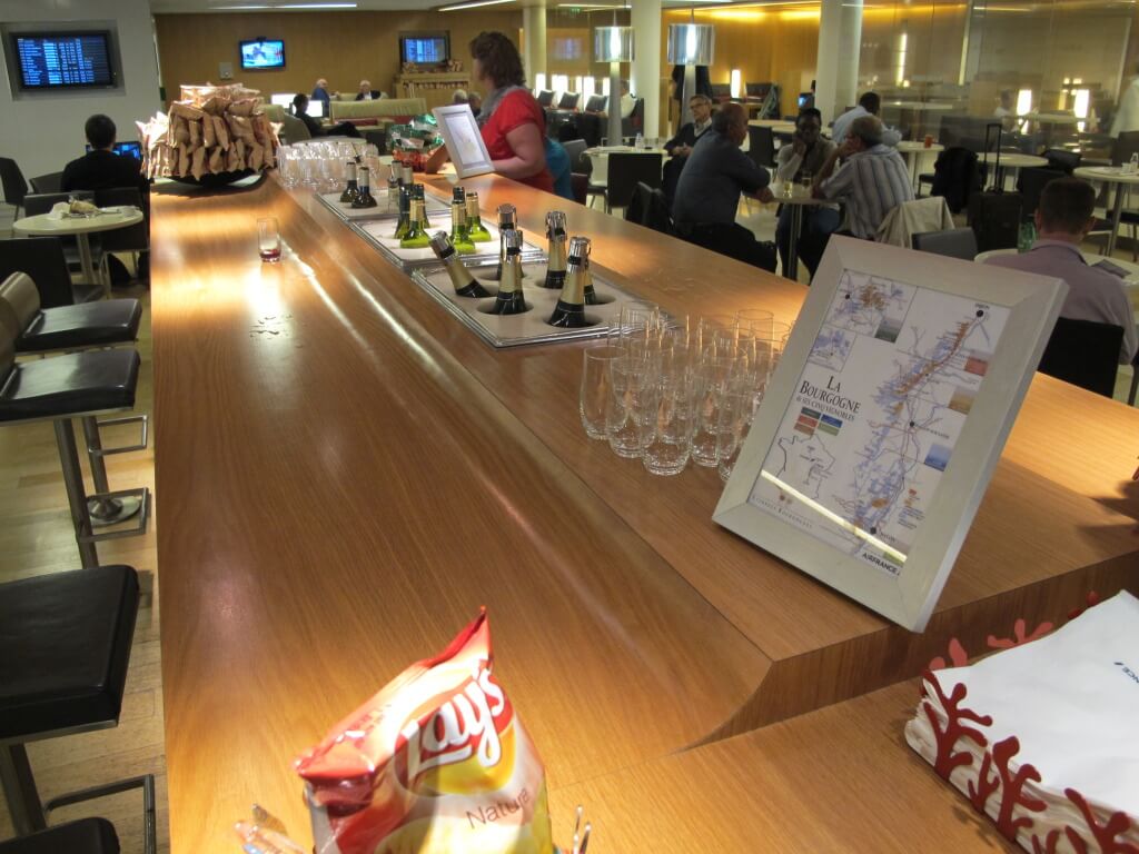 Wine and Champagne Selection at the Air France Paris CDG Airport Salon Lounge