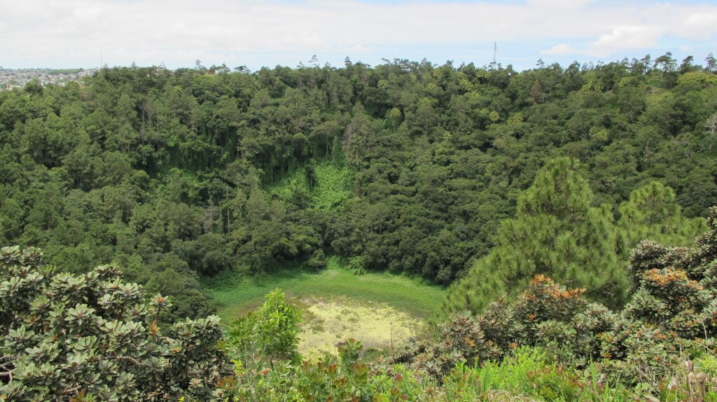 A crater from an old volcano in Mauritius A crater from an old volcano in Mauritius