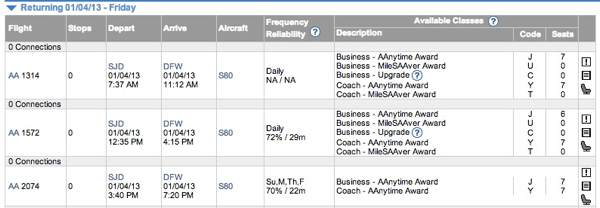 DFW to SJD 1/4/2013