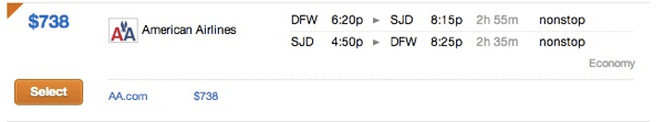 DFW to SJD Full Price