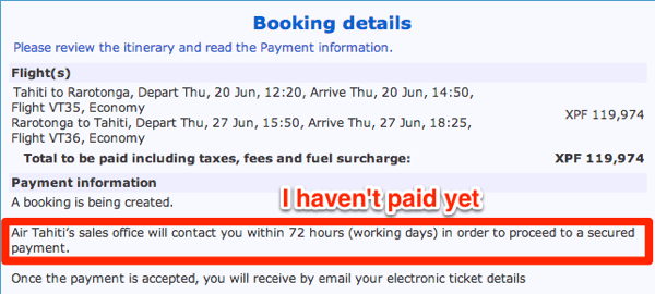 Booking Confirmation