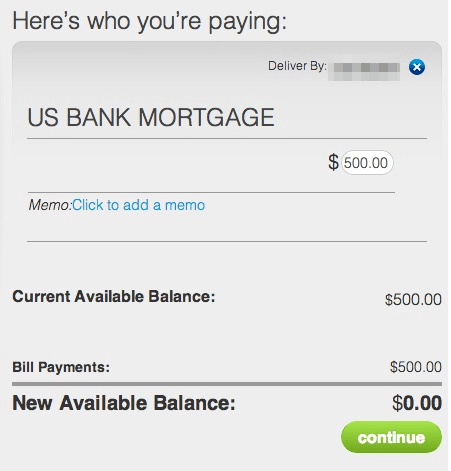 US Bank mortgage Payment