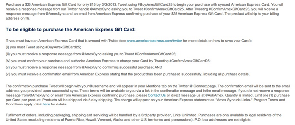 Amex Sync Terms and Conditions