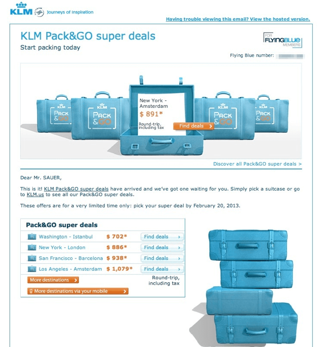 KLM Fare Sale for April 2013