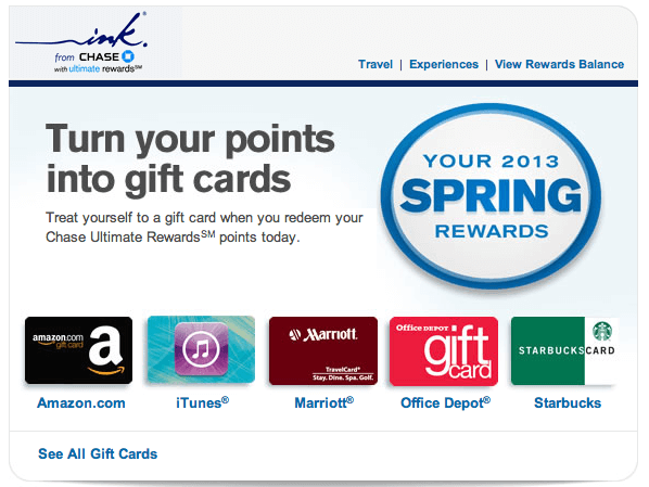 Chase Gift Cards