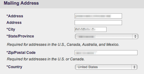 Update Address in Starwood