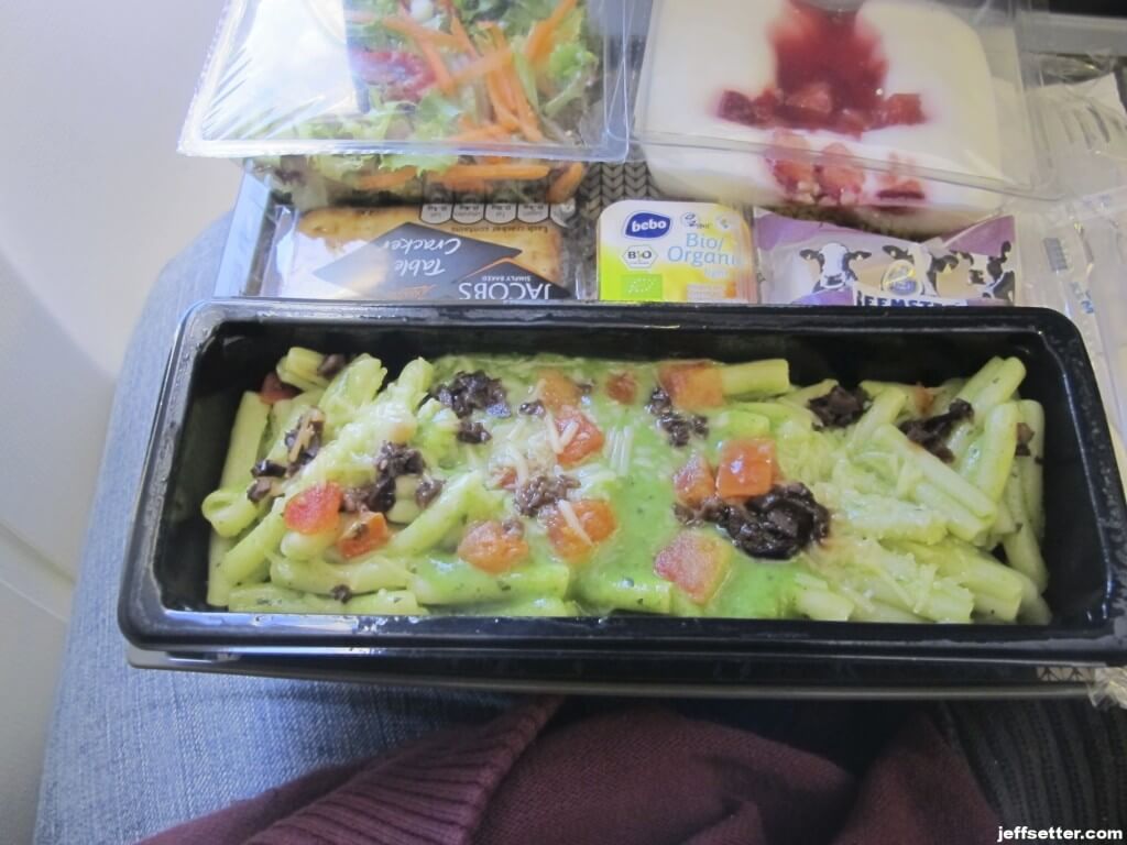 Dinner Served in KLM Economy Comfort