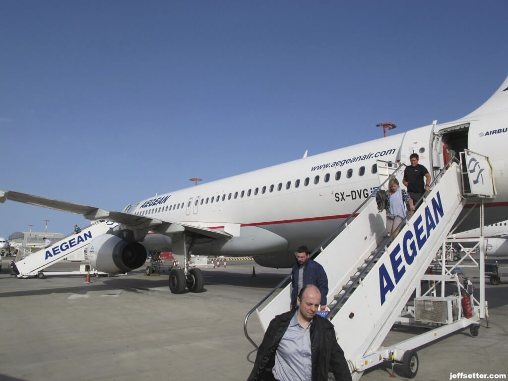 Disembarking on the Tarmac