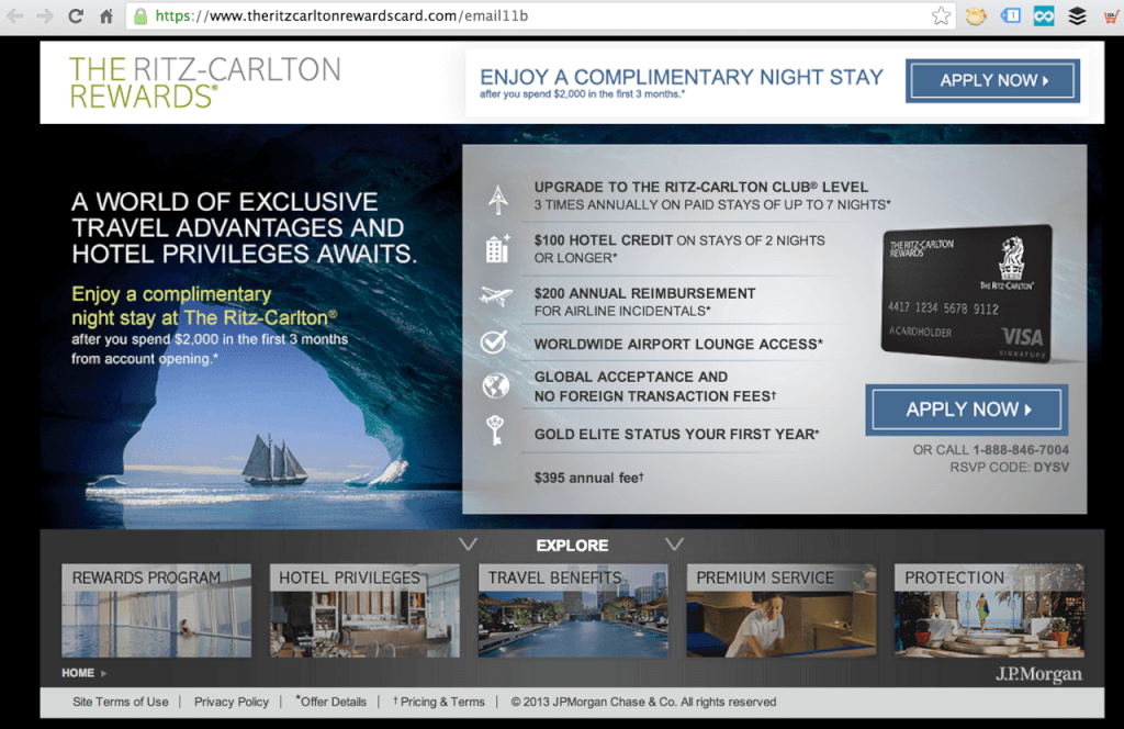 Ritz Carlton Credit Card Offer