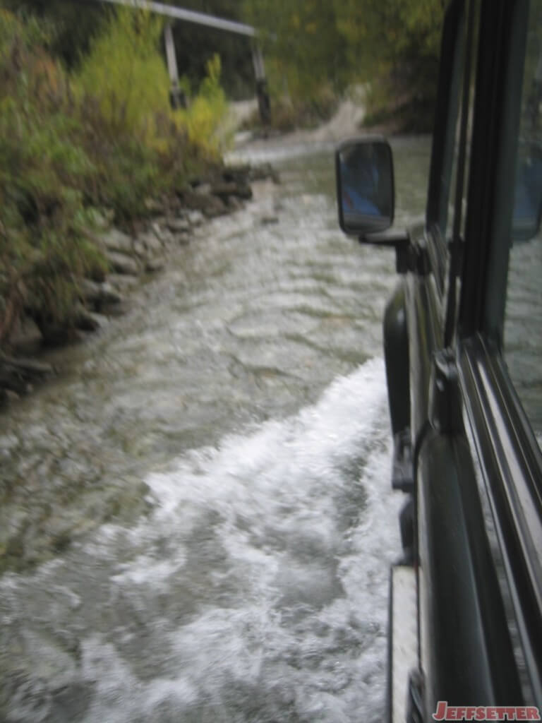 Driving Through the River in a 4x4