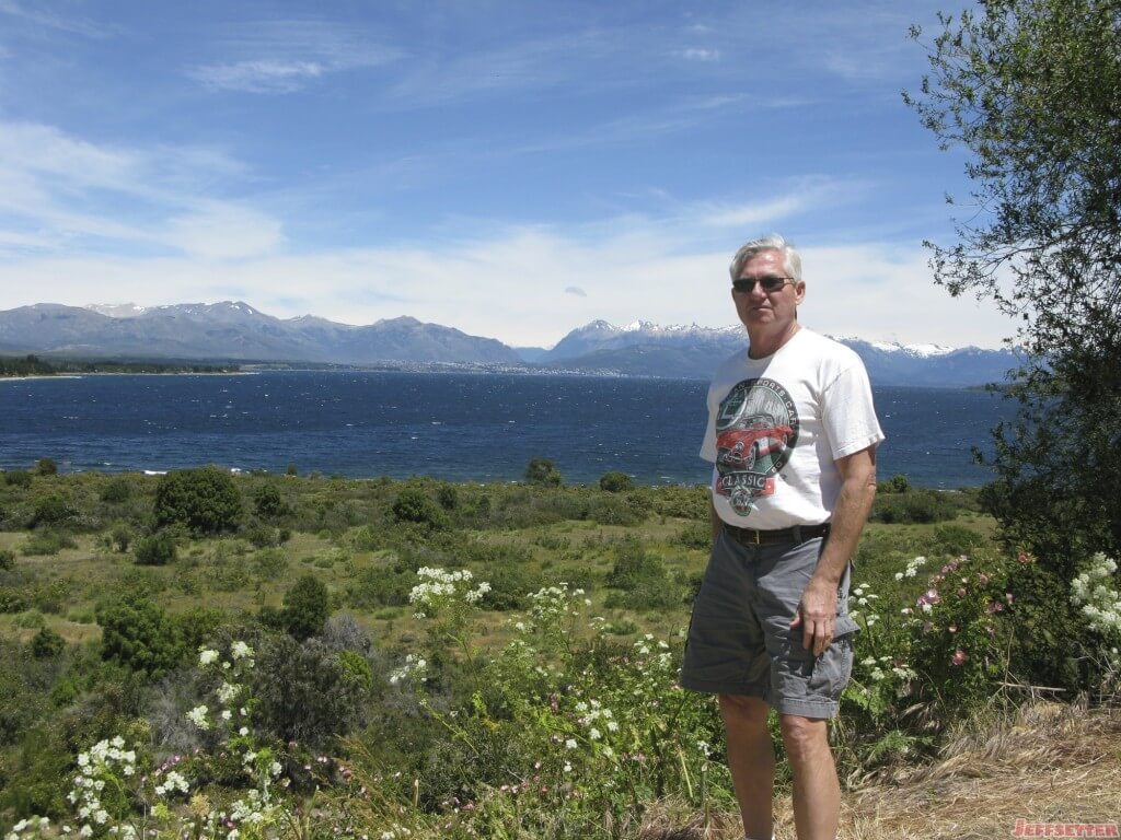 Dad overlooking Nahuel Huapi Lake and San Carlos de Bariloche