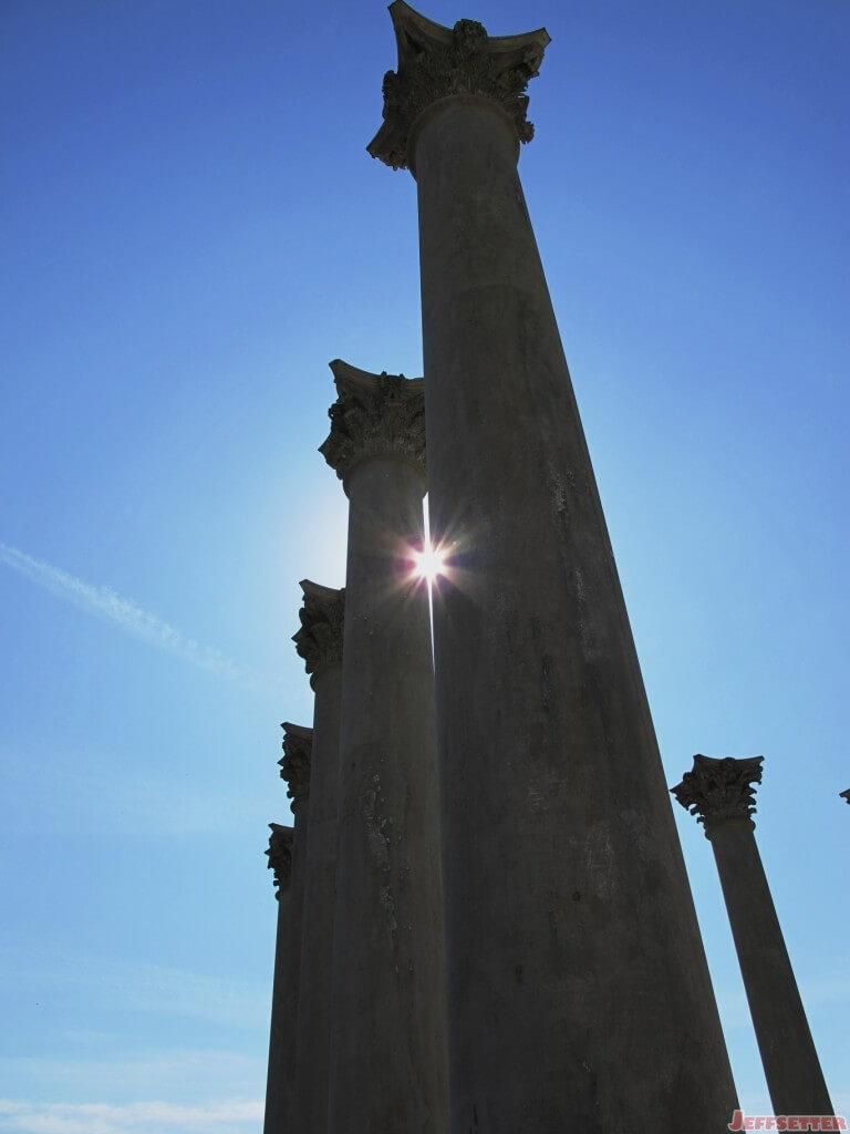 Sun Peeking Through the Columns