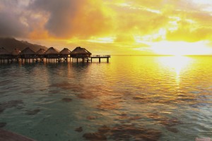 Sunset over Moorea