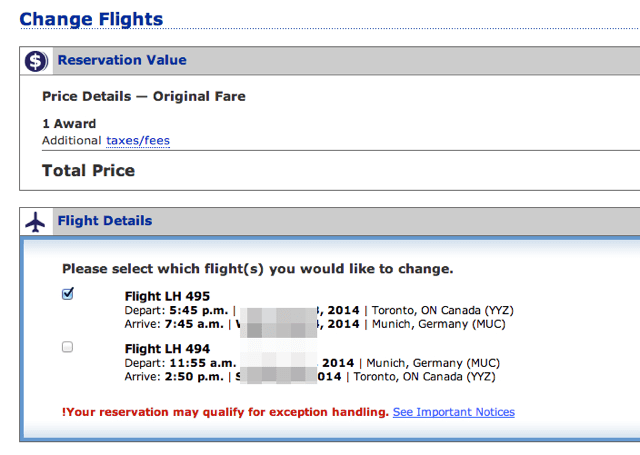 Change a Segment on United