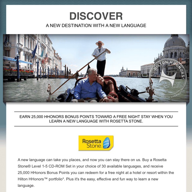 Hilton Rosetta Stone Promotion