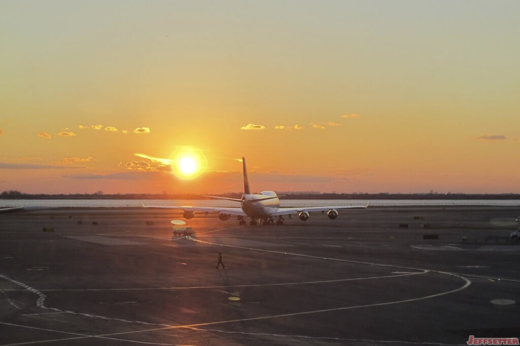 Lufthansa 747 in the Sunset