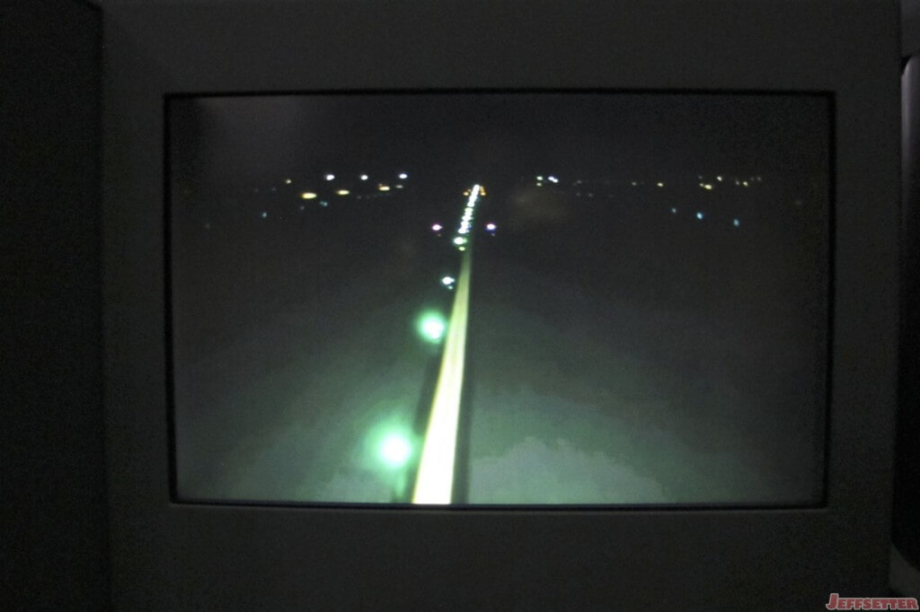 Camera view of flight taxying on the runway