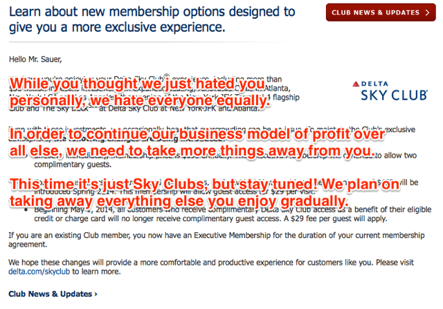 Delta Sarcastic Letter