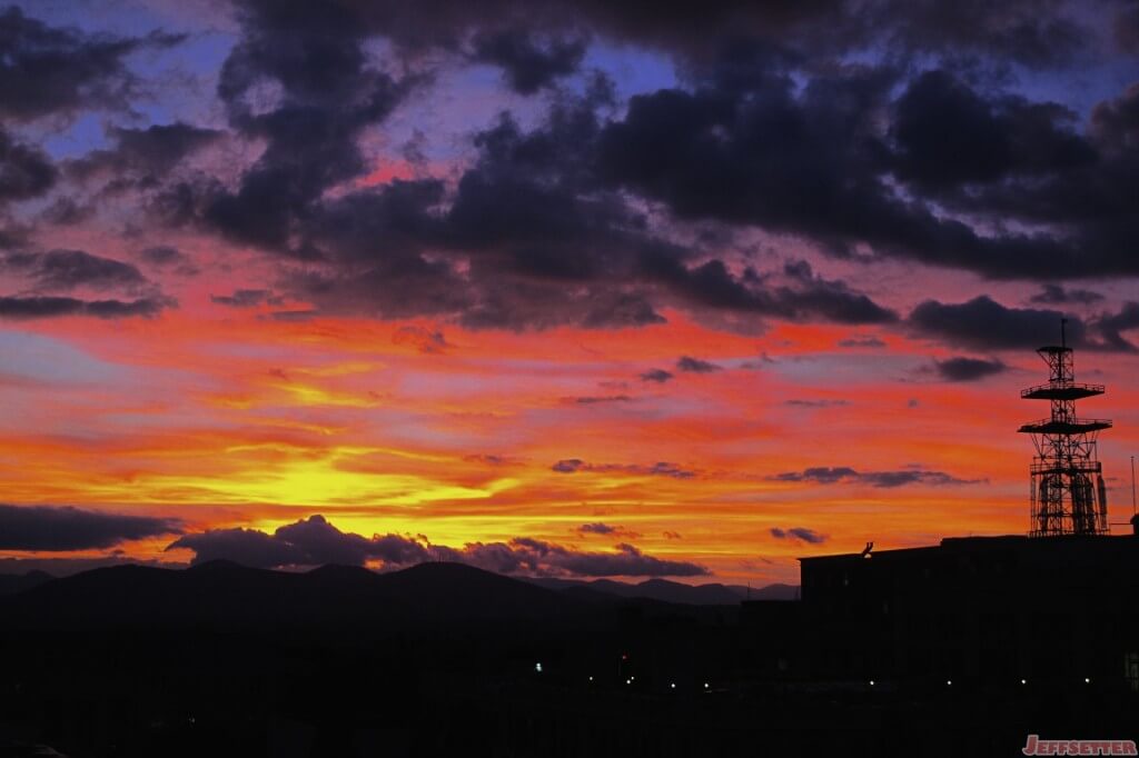 Sunset over Asheville North Carolina