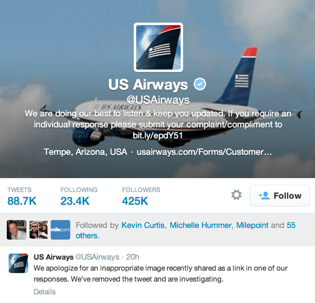 US Airways Bad Tweet