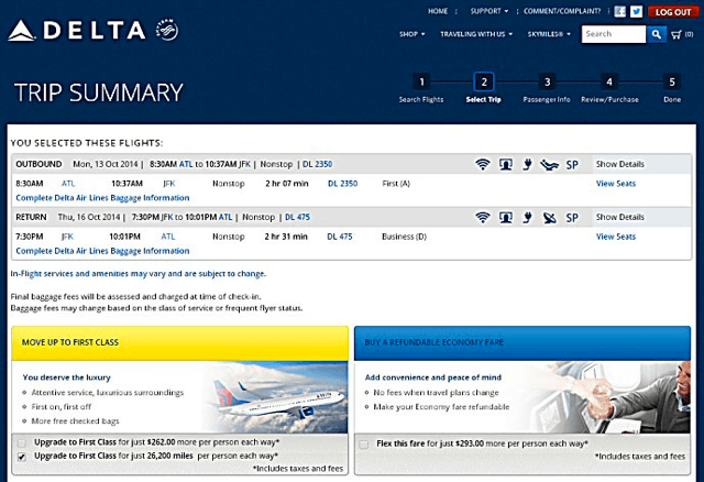 Delta Upgrade with Points