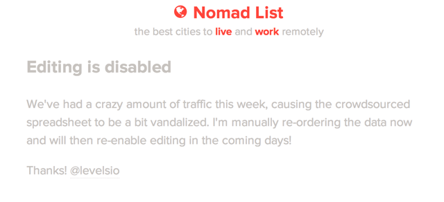 Editing Nomad List