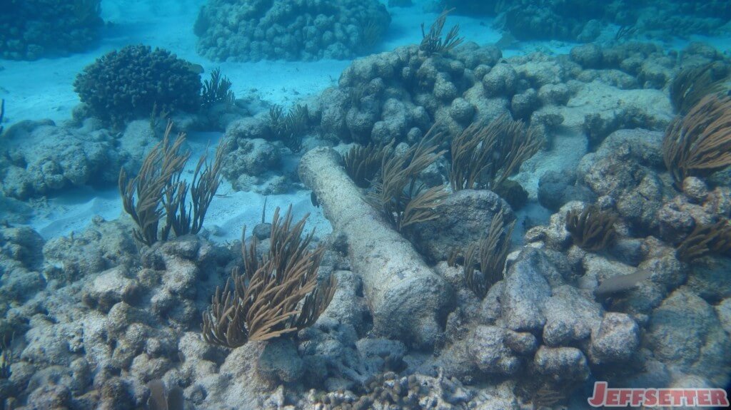 Sunken Cannon at Saba Rock