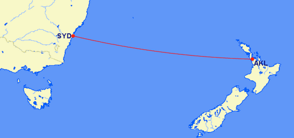 Auckland to Sydney Direct Route