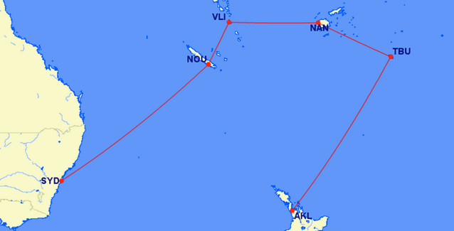 Auckland to Sydney the Indirect Way