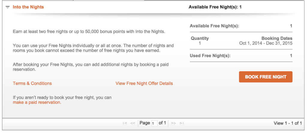 IHG Free Night