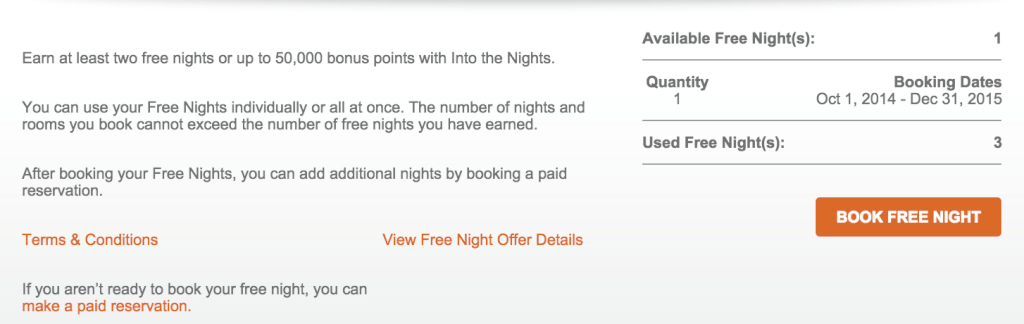 Available Free Nights IHG