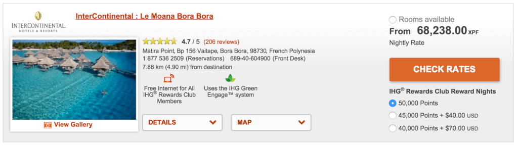 Book an Award Bora Bora