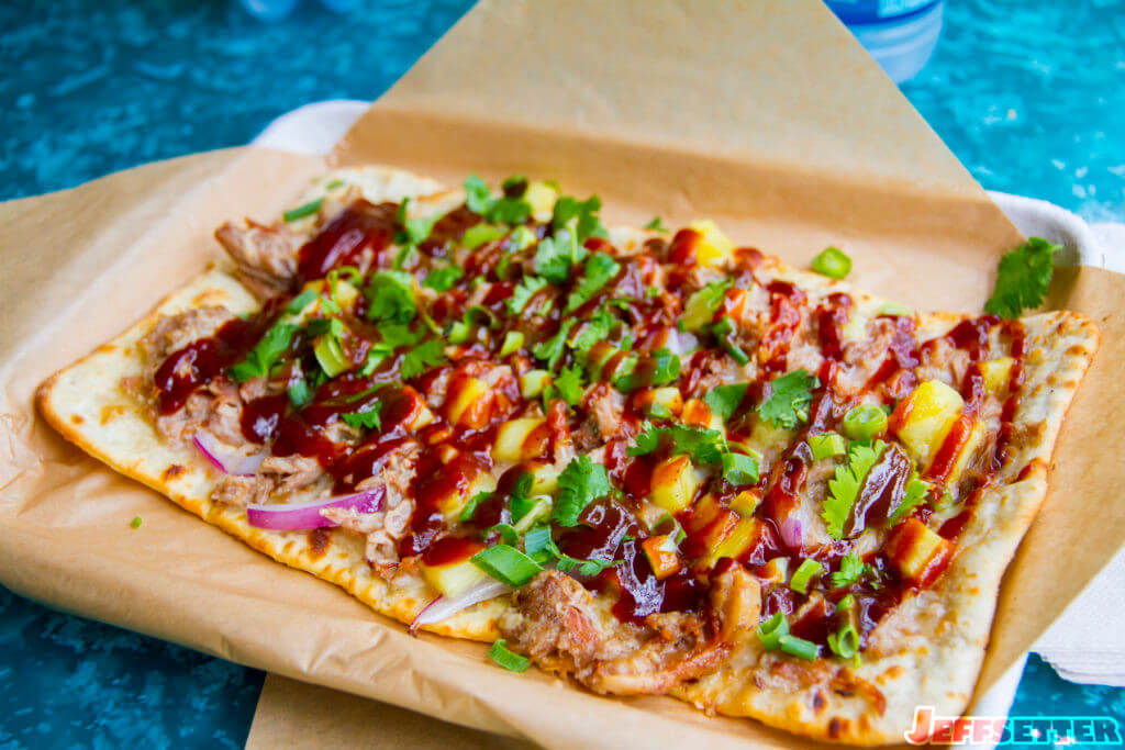 BBQ pork flatbread pizza - a personal favorite of mine.